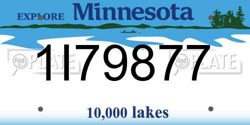 1I79877 Minnesota License Plate
