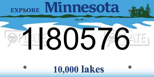 1I80576 Minnesota License Plate