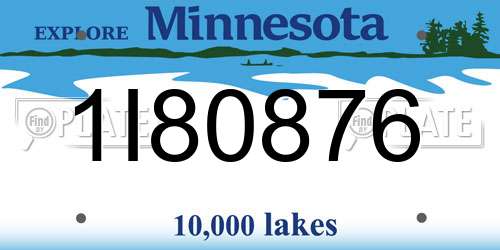 1I80876 Minnesota License Plate