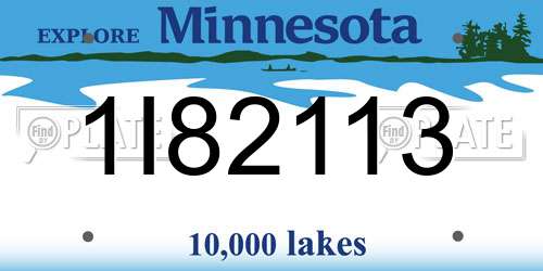 1I82113 Minnesota License Plate