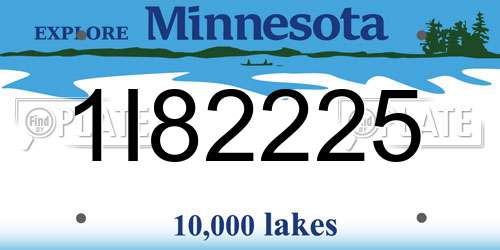 1I82225 Minnesota License Plate