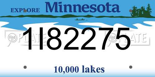 1I82275 Minnesota License Plate