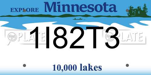 1I82T3 Minnesota License Plate