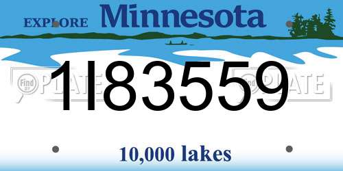 1I83559 Minnesota License Plate