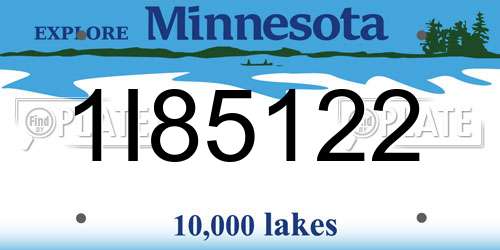 1I85122 Minnesota License Plate