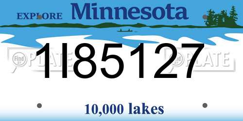 1I85127 Minnesota License Plate