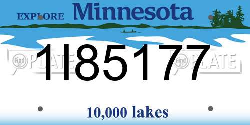 1I85177 Minnesota License Plate