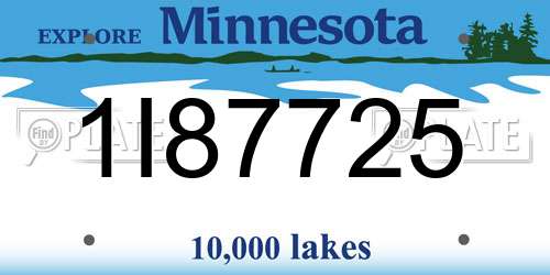 1I87725 Minnesota License Plate