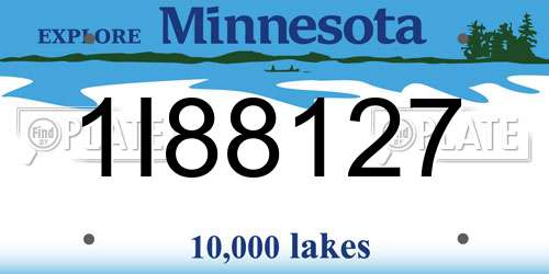 1I88127 Minnesota License Plate
