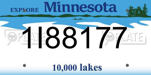 1I88177 Minnesota License Plate