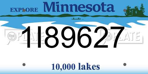 1I89627 Minnesota License Plate