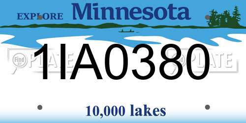1IA0380 Minnesota License Plate