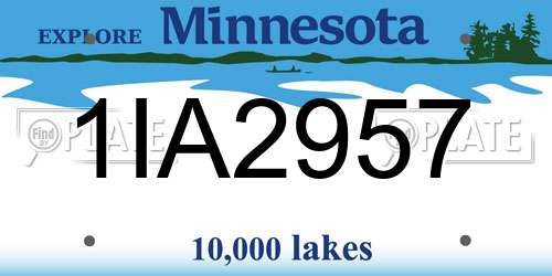 1IA2957 Minnesota License Plate