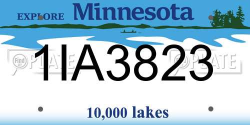 1IA3823 Minnesota License Plate