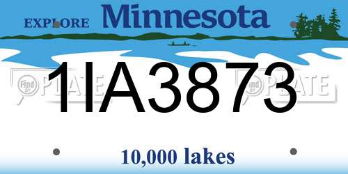 1IA3873 Minnesota License Plate