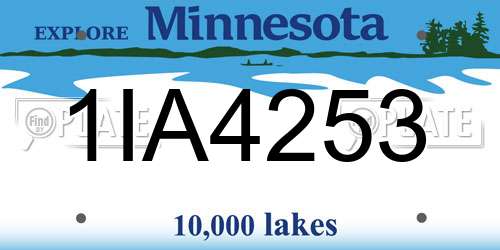 1IA4253 Minnesota License Plate