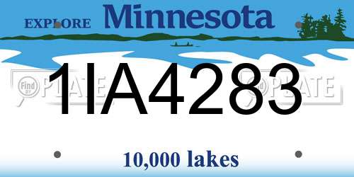 1IA4283 Minnesota License Plate