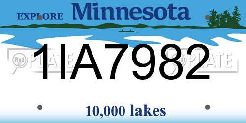 1IA7982 Minnesota License Plate