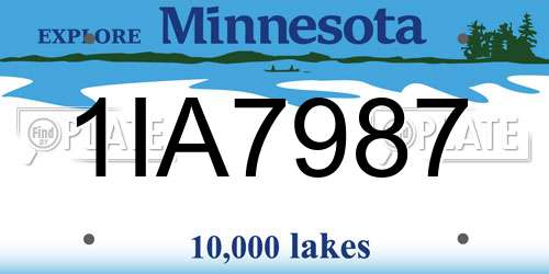 1IA7987 Minnesota License Plate