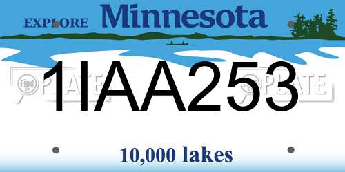 1IAA253 Minnesota License Plate
