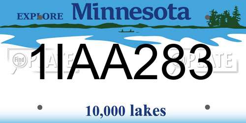 1IAA283 Minnesota License Plate