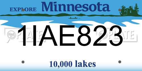 1IAE823 Minnesota License Plate
