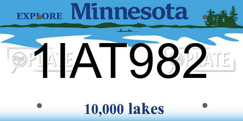 1IAT982 Minnesota License Plate