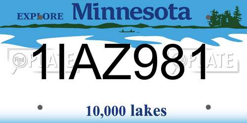 1IAZ981 Minnesota License Plate