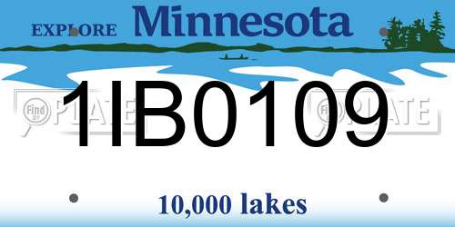 1IB0109 Minnesota License Plate