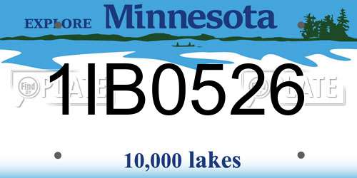 1IB0526 Minnesota License Plate