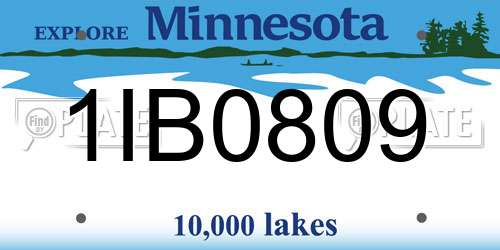 1IB0809 Minnesota License Plate