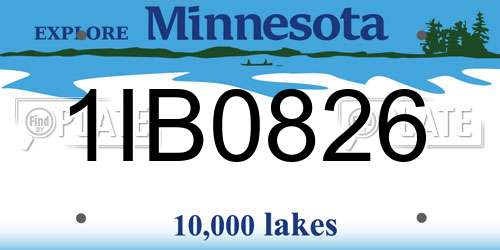 1IB0826 Minnesota License Plate