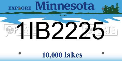 1IB2225 Minnesota License Plate