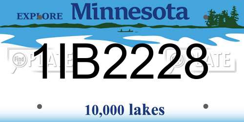 1IB2228 Minnesota License Plate