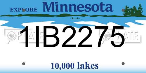 1IB2275 Minnesota License Plate