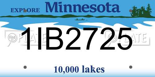 1IB2725 Minnesota License Plate