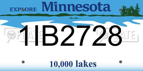 1IB2728 Minnesota License Plate