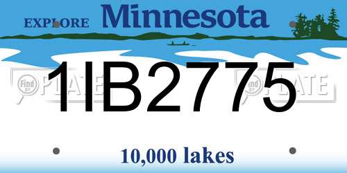 1IB2775 Minnesota License Plate