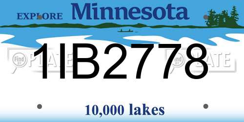 1IB2778 Minnesota License Plate