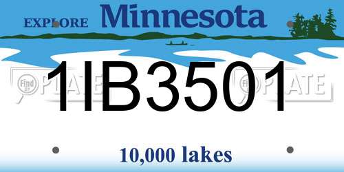 1IB3501 Minnesota License Plate
