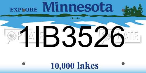 1IB3526 Minnesota License Plate