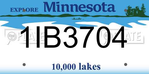 1IB3704 Minnesota License Plate