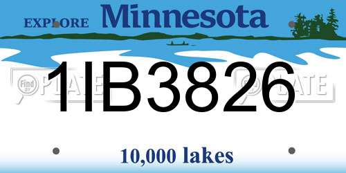 1IB3826 Minnesota License Plate