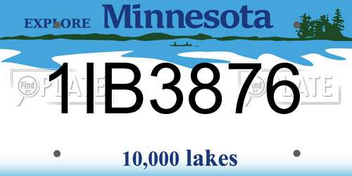 1IB3876 Minnesota License Plate