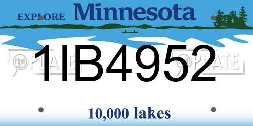 1IB4952 Minnesota License Plate