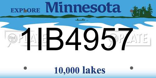 1IB4957 Minnesota License Plate
