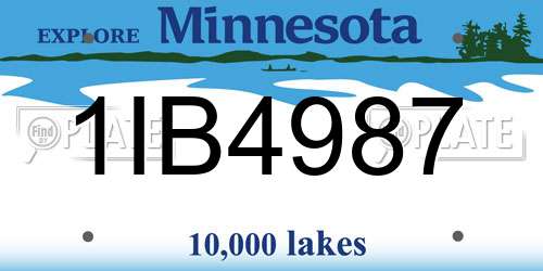 1IB4987 Minnesota License Plate