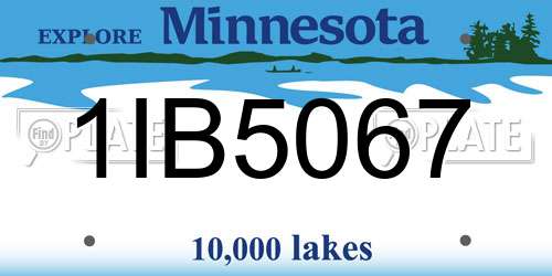 1IB5067 Minnesota License Plate