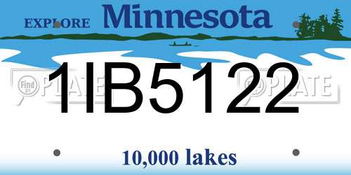 1IB5122 Minnesota License Plate