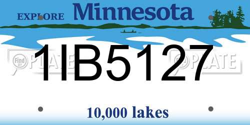 1IB5127 Minnesota License Plate